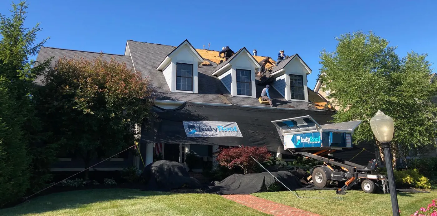 Storm damage documentation on a Summitville commercial building